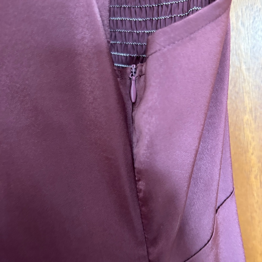 Satin Style Wine Slip Dress - Plus Size - Picture 6 of 6